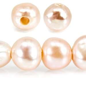  Peach Freshwater Pearl Side Drilled Baroque Large Hole @ 2 