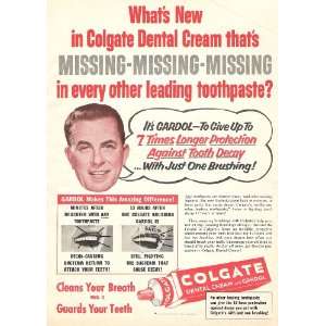  1956 Colgate Toothpaste with Gardol Original Advertisement 