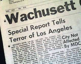 WATTS RIOTS in Los Angeles CA California 1965 Newspaper  