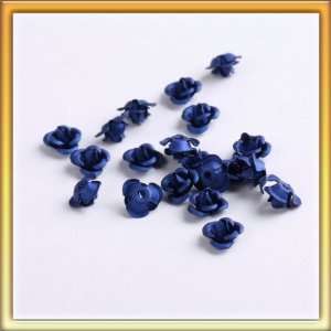   Blue Rose Stainless Steel Nail Art Decoration DIY 20pcs B0015: Beauty