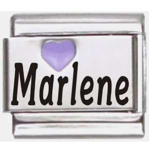  Marlene Purple Heart Laser Name Italian Charm Link 
