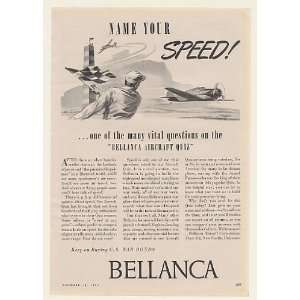  1944 Bellanca Aircraft Quiz Name Your Speed Air Races 