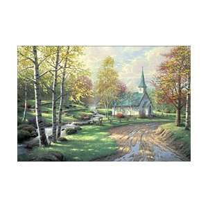  Thomas Kinkade   Aspen Chapel SN Canvas: Home & Kitchen