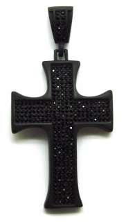 Hip Hop Cross Pendant 5048BK w/necklace 36 4mm wide Franco Chain 
