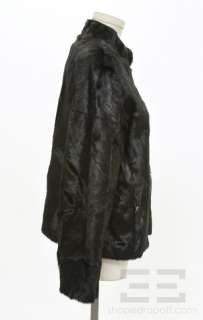Jil Sander Black Weasel Fur Short Zip Coat Size 42 $6840  