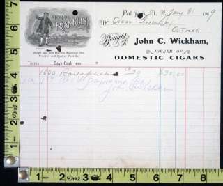 1909 Billhead John C. Wickham, Port Jervis, N.Y.  