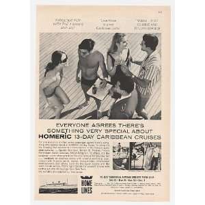  1966 Home Lines Homeric Caribbean Cruise Print Ad (23030 