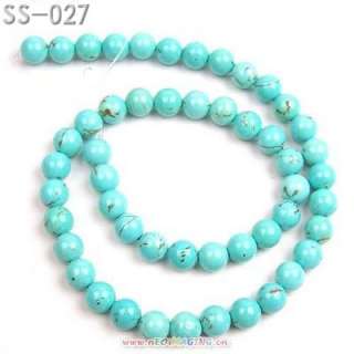 68pcs Turquoise Round Stone Beads Loose Beads 6mm  