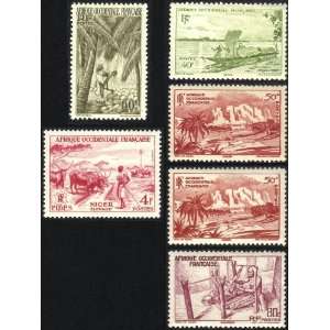  Six French West Africa Postage Stamps 