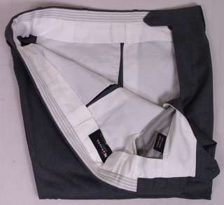 KITON PANTS $1695 MEDIUM GRAY SUPERFINE WOOL HANDMADE DRESS SLACKS 36 
