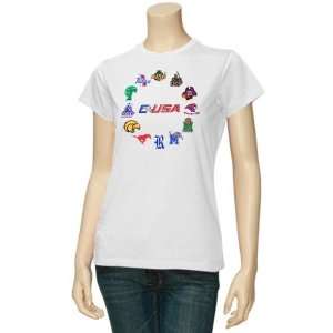  NCAA C USA Ladies White Conference T shirt: Sports 