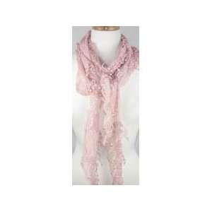  Tickled Pink W036 PK Lacey Fringe Scarf   Pink Health 