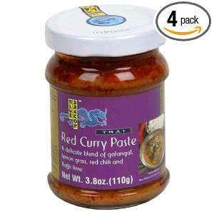 Blue Dragon Thai Red Curry Paste, 3.8 Ounce Jars (Pack of 4):  
