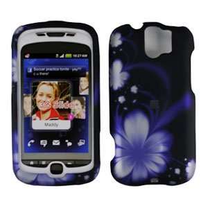 Purple with White and Black Illusion Flower Rubber Texture HTC MyTouch 