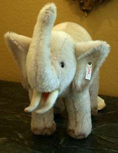 Steiff Stuffed Toy Collectible Mohair White Elephant  