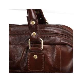 New Tote Shoulder LEATHER Briefcase soft Vtg Bag #8015  