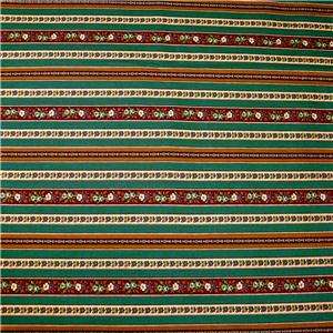 Marcus Brothers Cotton Fabric Warm Brown, Green, and Ivory Stripe Fat 