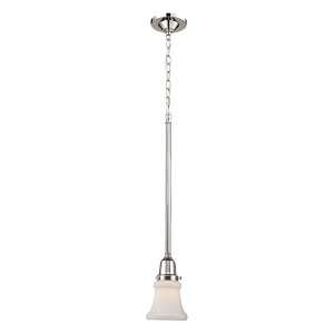  Barton Collection 28 Polished Nickel Pendant with White 