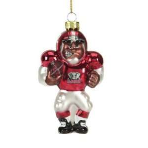 Alabama Crimson Tide 4 Glass Black Football Player Holiday Ornament 