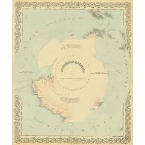   Colton 1881 Antique Map of the Southern Polar Regions