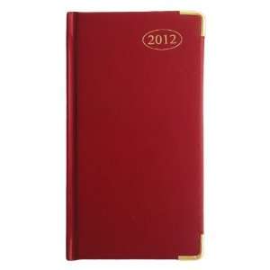  2012 Slim Week to View Diary Padded Gilt Corner   Red 
