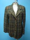 LL Bean Green Wool Plaid Women Blazer Suit Jacket SZ 10