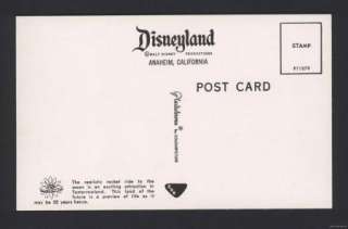 Disneyland Postcard Hub Tomorrowland PreOpening NMINT  