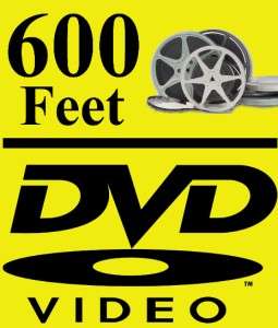 600 Feet Regular 8mm/Super 8mm/16mm Telecine Transferred to DVD  