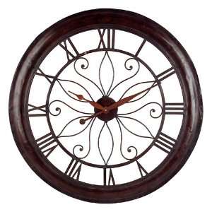   Classic Style Round Wall Clock with Roman Numerals: Home & Kitchen