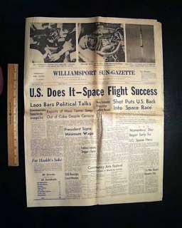1961 ALAN SHEPARD 1st American SPACEMAN NASA Mercury Newspaper  