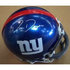 Ron Dayne Autographed / Signed Giants Mini Helmet: Sports 