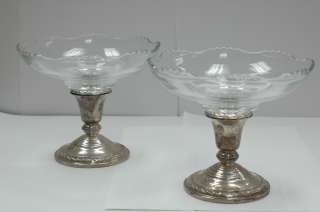   of Sterling Silver Amston Candlesticks with Screw in Crystal Dishes