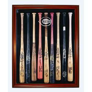 Cincinnati Reds Nine Bat Display Case   Mahogany
