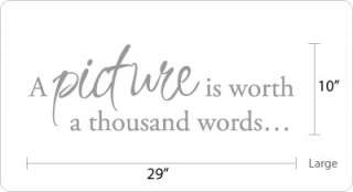 picture is worth a thousand words Vinyl Wall Quote Decal  