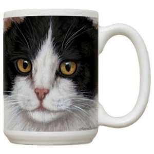  Black and White Cat Face Ceramic Mug