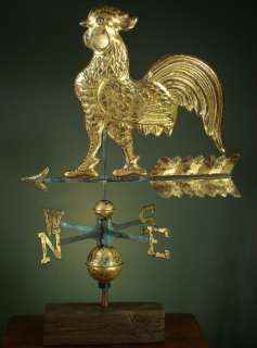   WEATHER VANE from the CAWOOD HOMESTEAD, GILDED COPPER, 36X 23 AAFA