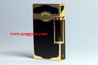 ST Dupont Black Oscuro w/ Gold Trim L2 Lighter #16513  