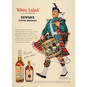  1960 Ad Dewar White Label Ancestor MacLaine Clan Drum 