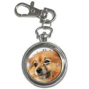  Pomeranian 2 Key Chain Pocket Watch N0744 
