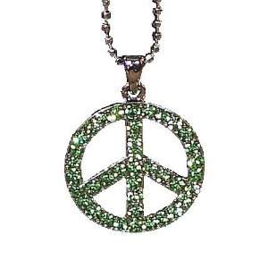    Gorgeous Lime Green Crystal Peace Medallion 