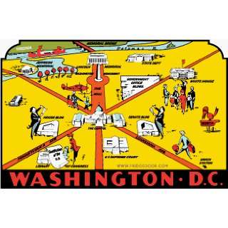  Fridgedoor Washington DC Street Map Travel Decal Magnet 