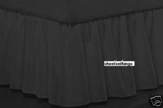 300 TC full/queen tailored bed skirt solid black  