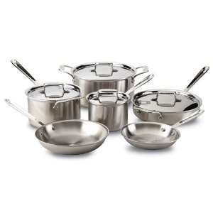 All Clad d5 Brushed Stainless Steel Cookware Set, 10 piece:  