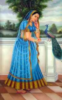 LONELY QUEEN Rajasthani Oil Painting India Art Drawings & Paintings 