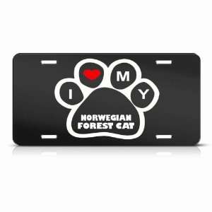  Norwegian Forest Cats Black Animal Metal License Plate 