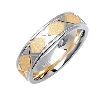 Mens Womens Roman Numeral X Wedding Ring Band 14K Gold  