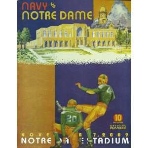   Notre Dame Fighting Irish vs Navy Midshipmen Football Program MINT