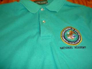 Department of Justice National Academy polo golf shirt size adult 