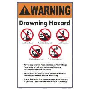  Sign Warning Drowning Hazard 7210Wa1218E: Home Improvement