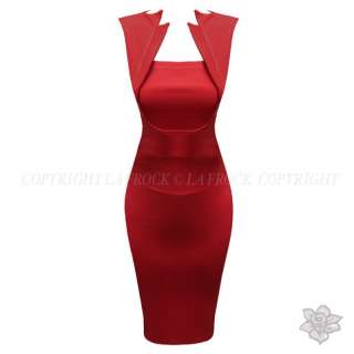 RUBY RED SLEEVELESS TUX WING COLLAR GALAXY SEXY WIGGLE PENCIL EVENING 